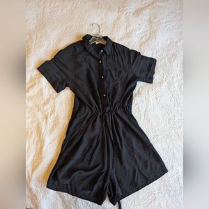 Black gap button down romper